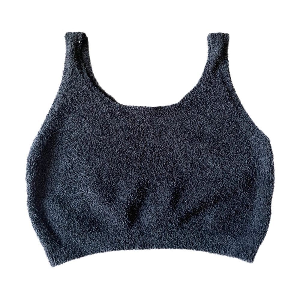 Black Fleece Crop Top